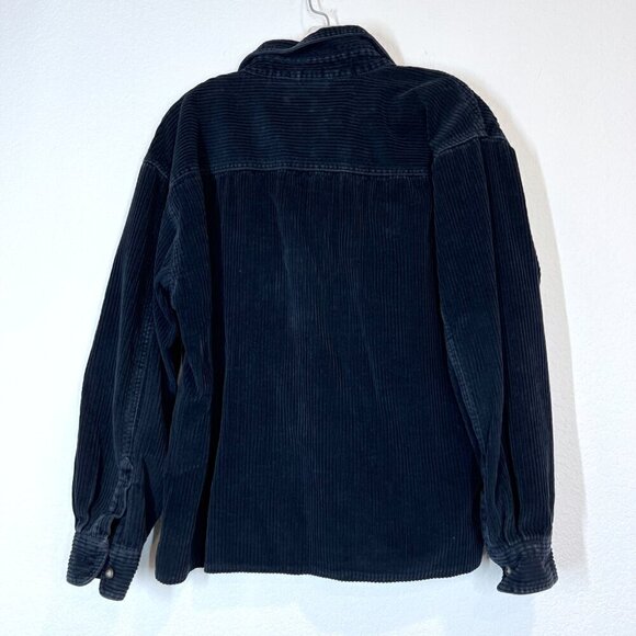 Vintage Disney Mickey Mouse Pluto Corduroy Shirt Embroidered Black 90s Large - Picture 2 of 12